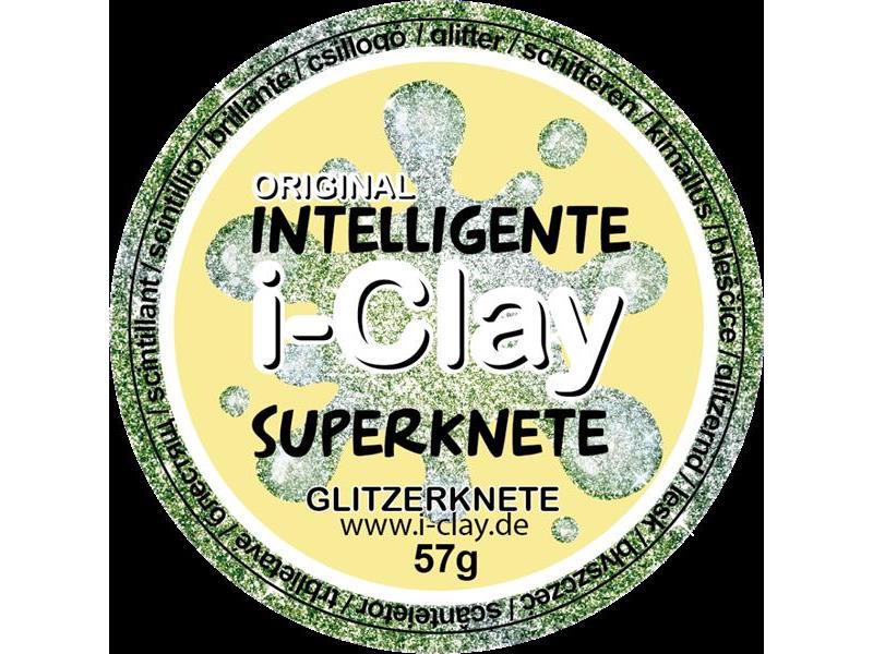 i - Clay, intelligente Superknete, Glasknete mit Glitzer, Grün von Spielzeughafen