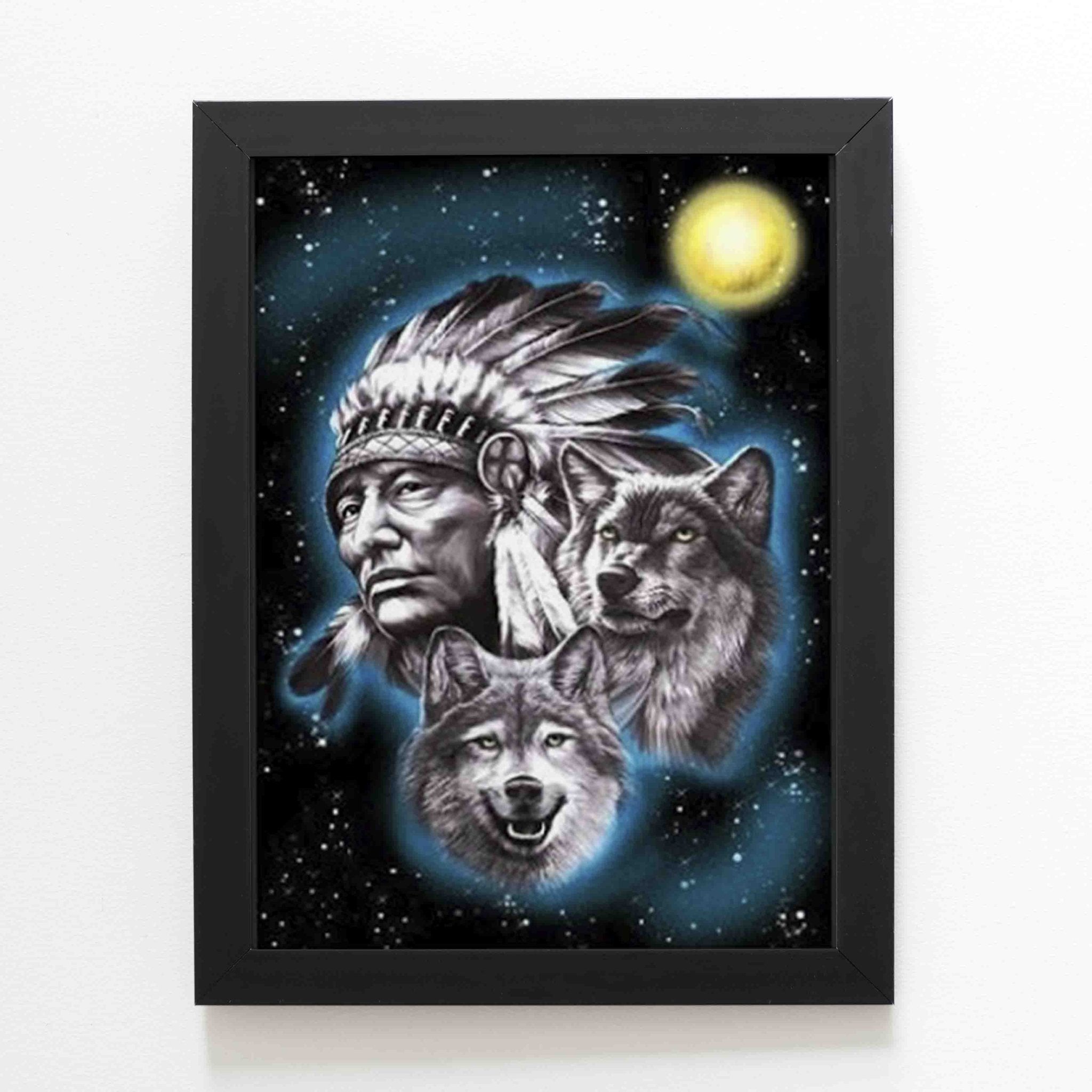 Indianer mit Wölfen - Bügelperlen von Spielzeughafen