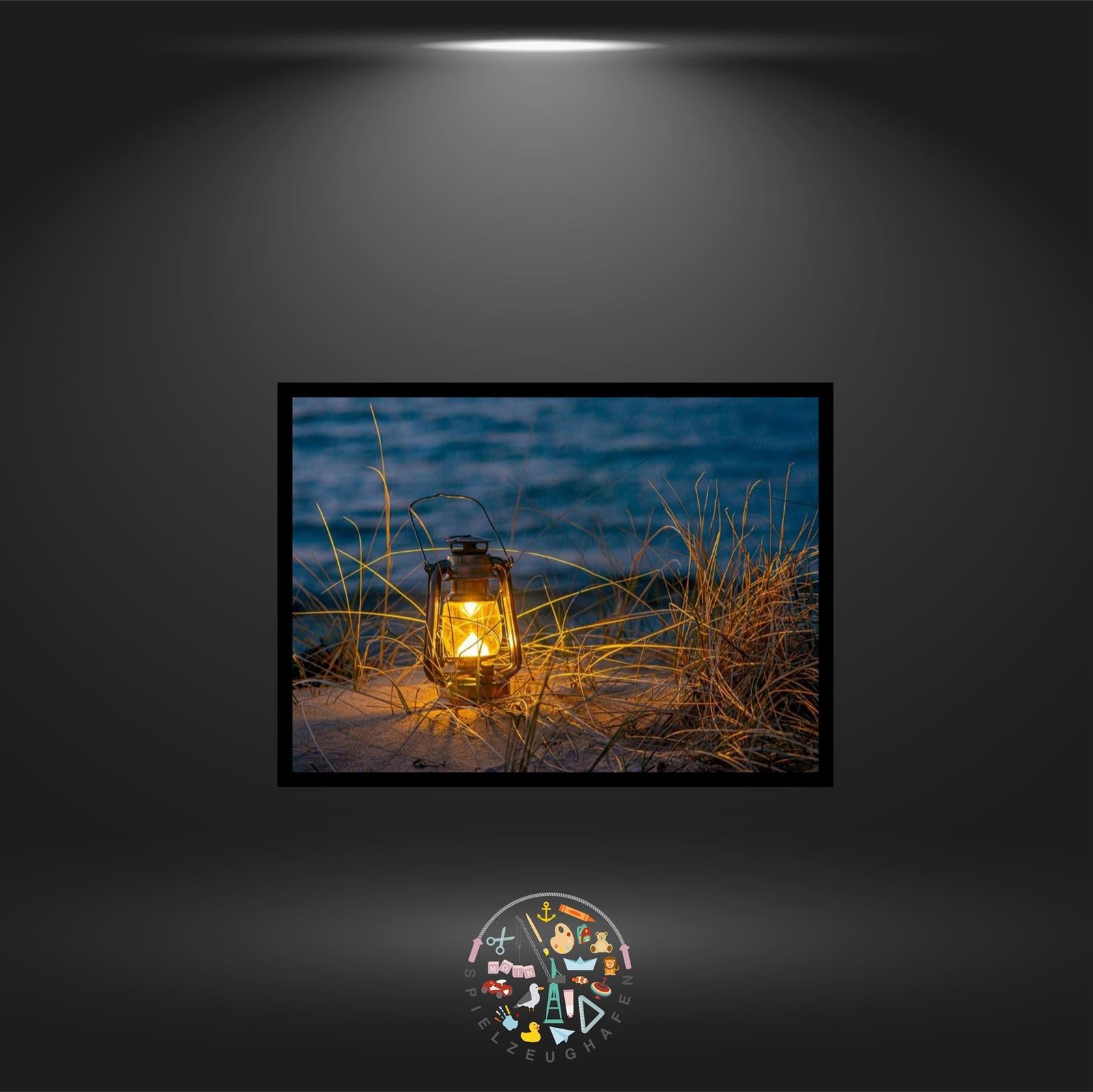 'Laterne bei Nacht' - Quadratisch (exklusiv) von Spielzeughafen