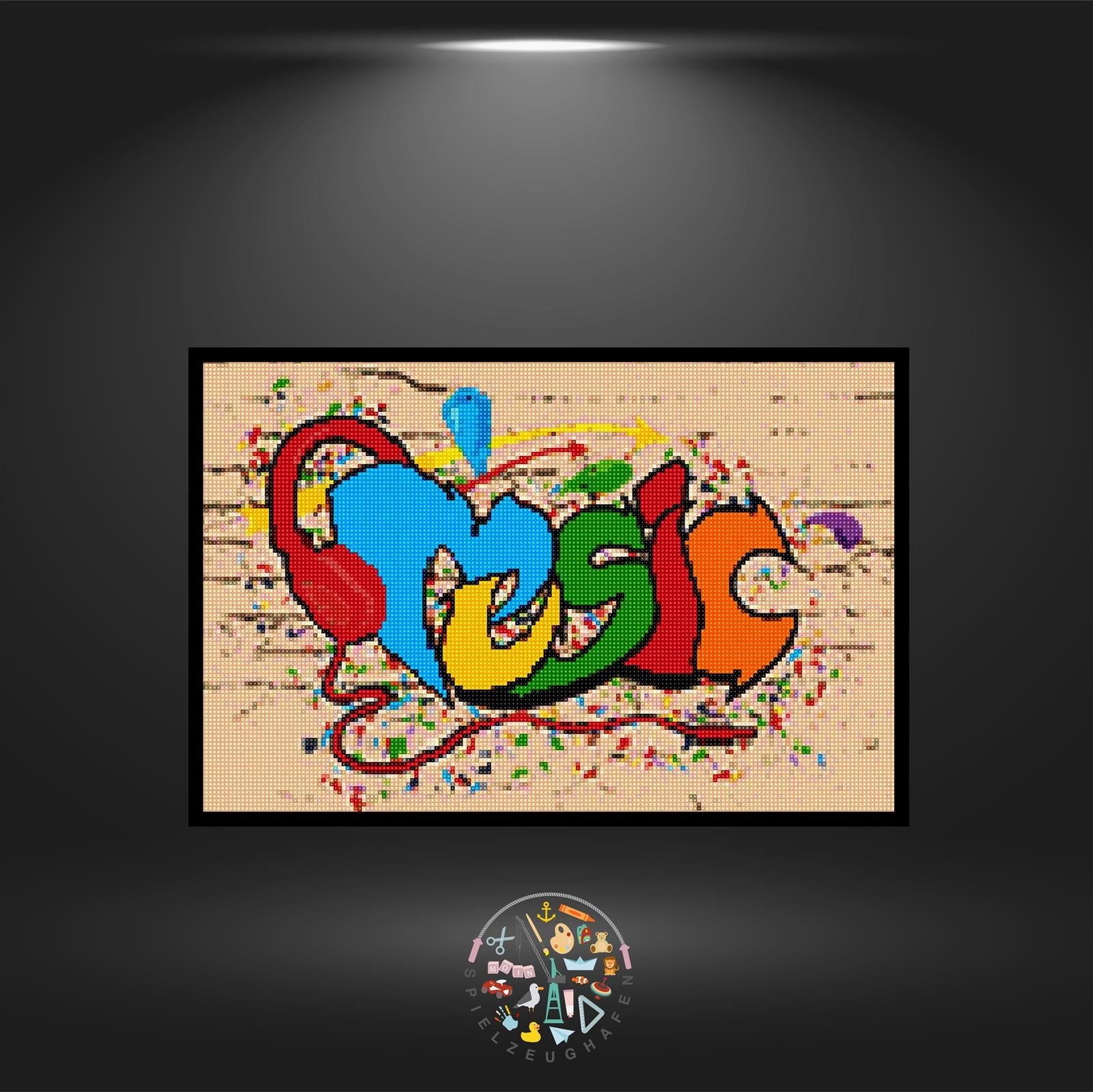 'Musikgraffiti' - Quadratisch, nachtleuchtend von Spielzeughafen