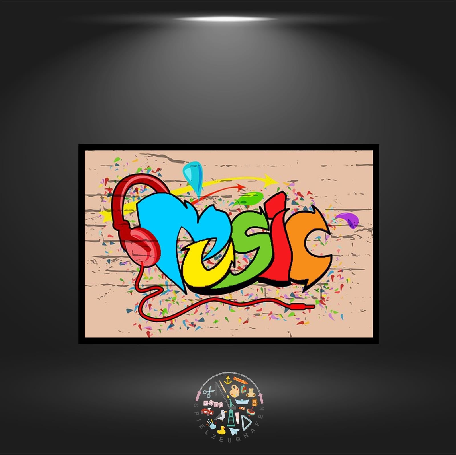 'Musikgraffiti' - Quadratisch, nachtleuchtend von Spielzeughafen