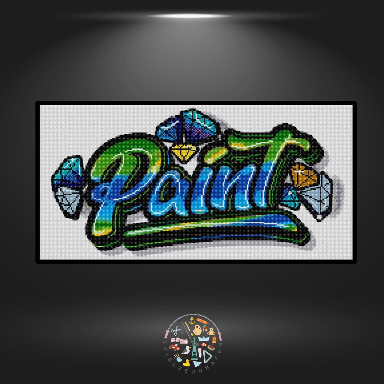 Paint Blue - Quadratisch/ Strass (eckig)/ Nachtleuchtend/ AB von Spielzeughafen