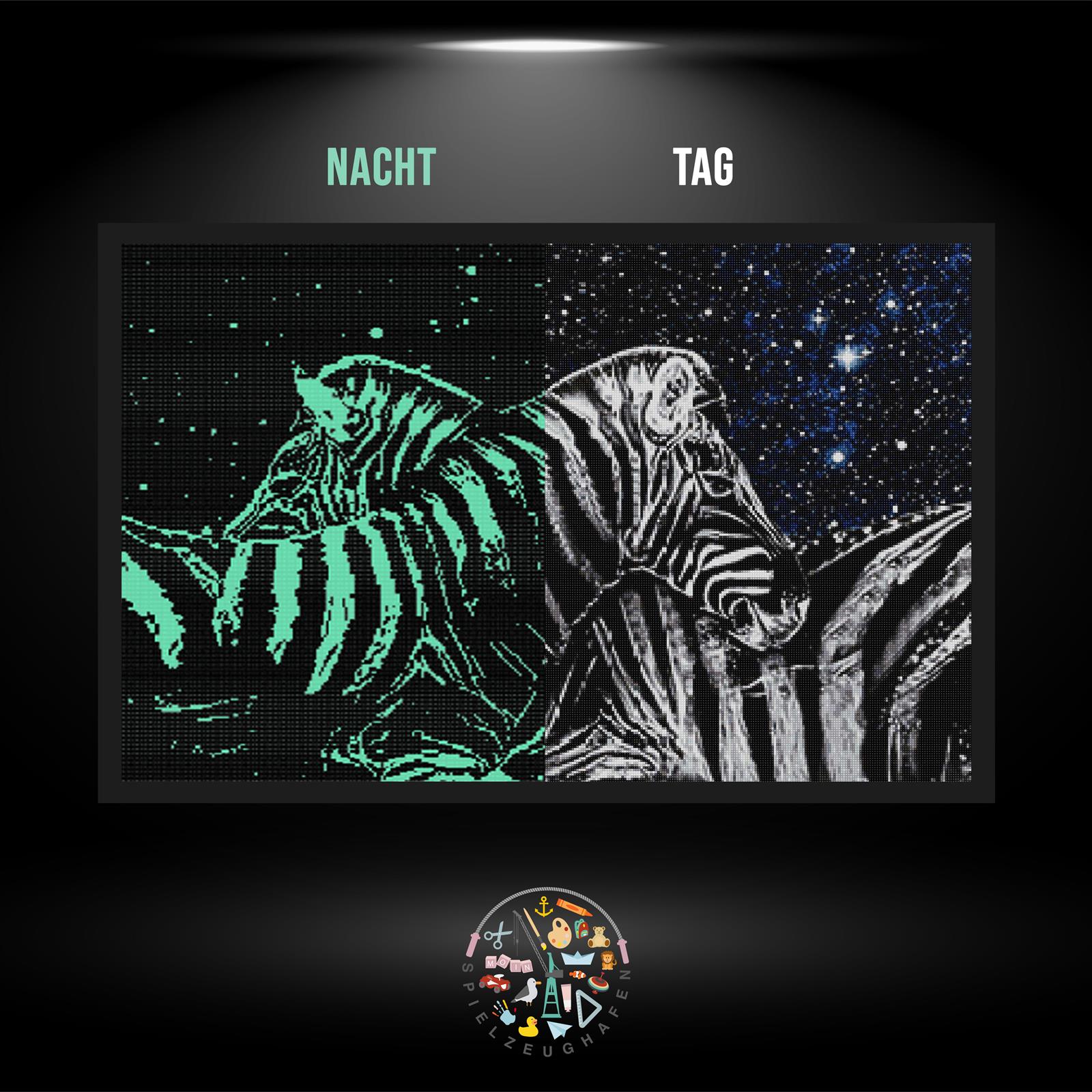 Silver Zebra Nachtleuchtend - Quadratisch von Spielzeughafen