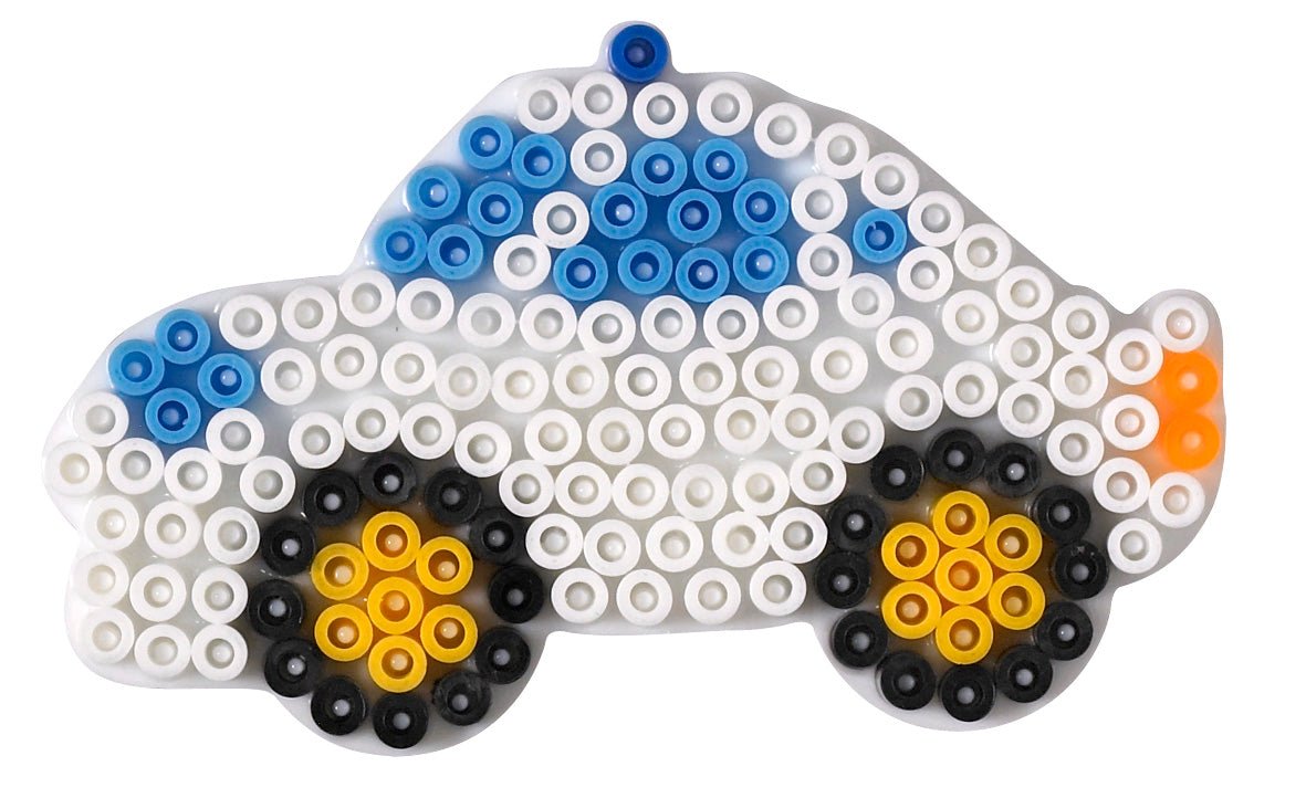 Stiftplatte für Midi Bügelperlen, Auto von Spielzeughafen