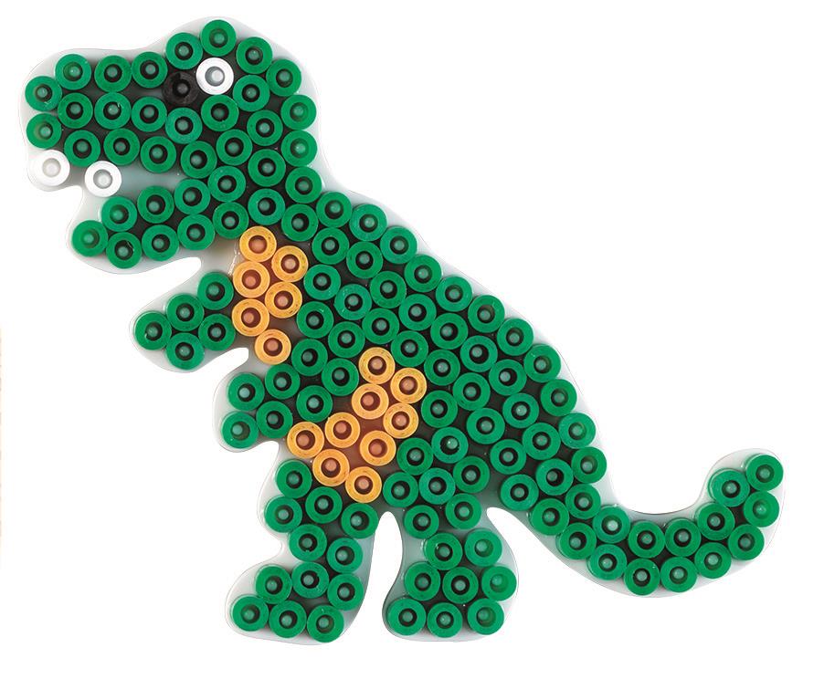 Stiftplatte für Midi Bügelperlen, Dino von Spielzeughafen