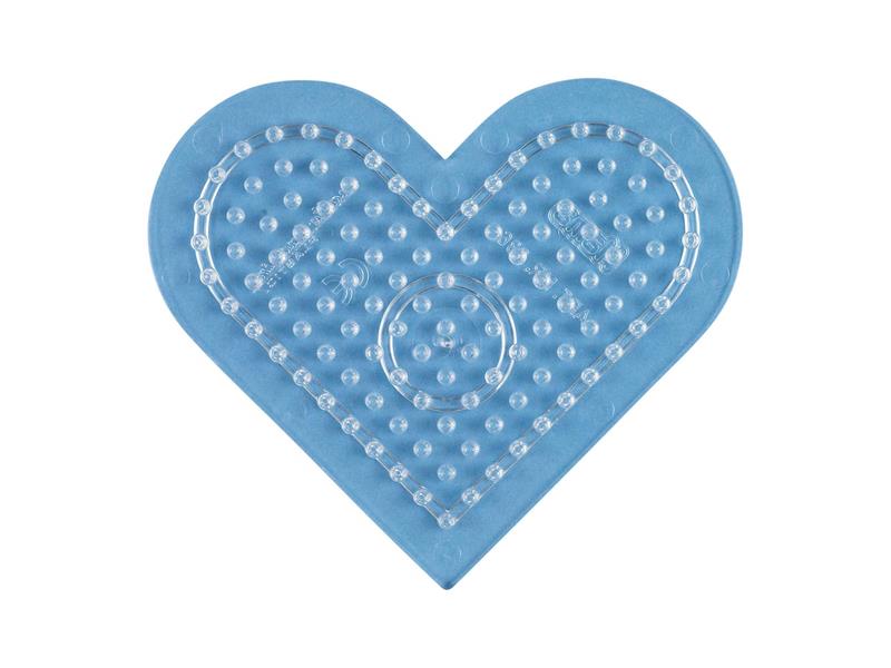 Stiftplatte für Midi Bügelperlen, Herz (klein) Transparent von Spielzeughafen