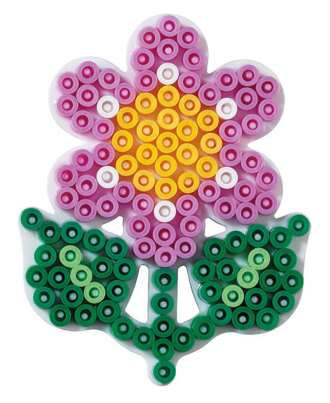 Stiftplatte für Midi Bügelperlen, kleine Blume von Spielzeughafen