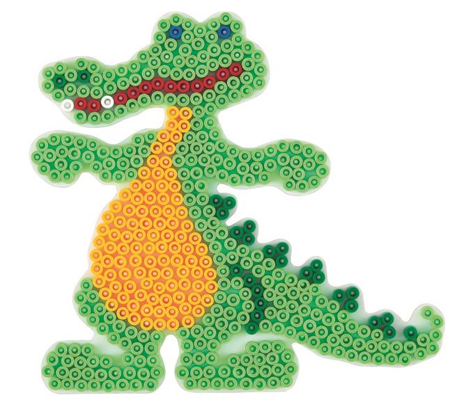 Stiftplatte für Midi Bügelperlen, Krokodil von Spielzeughafen