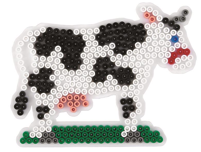 Stiftplatte für Midi Bügelperlen, Kuh von Spielzeughafen