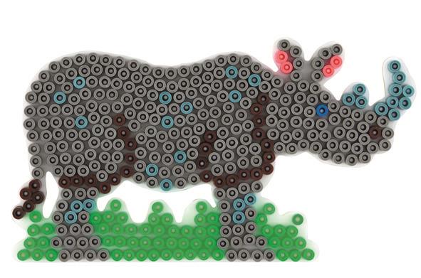 Stiftplatte für Midi Bügelperlen, Nashorn von Spielzeughafen