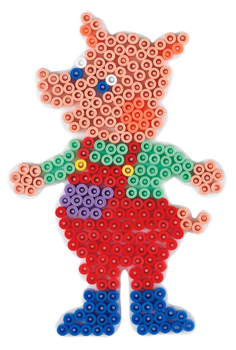 Stiftplatte für Midi Bügelperlen, Schwein von Spielzeughafen