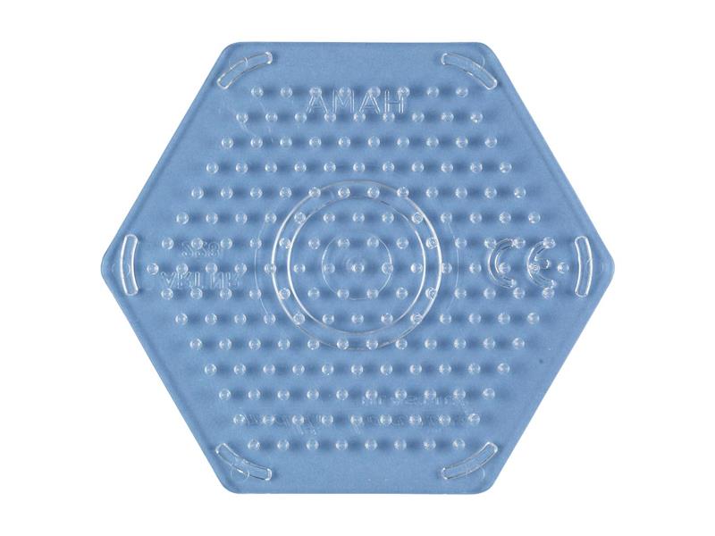 Stiftplatte für Midi Bügelperlen, Sechseck (klein) Transparent von Spielzeughafen