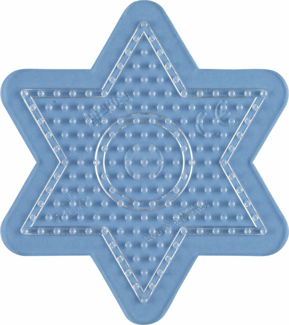 Stiftplatte für Midi Bügelperlen, Stern (klein) Transparent von Spielzeughafen