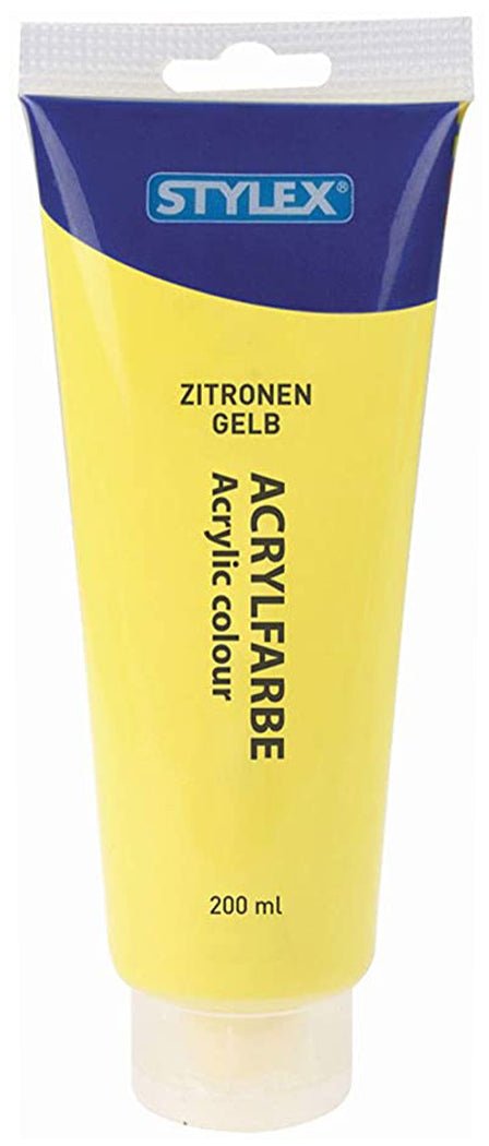 STYLEX Acrylfarbe 200 ml, Zitronengelb von Spielzeughafen