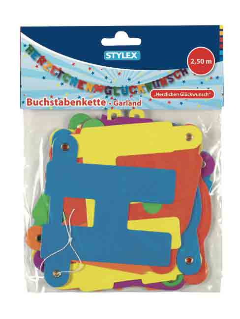STYLEX Buchstabenkette "Herzlichen Glückwunsch" von Spielzeughafen