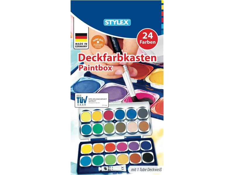 STYLEX Deckfarbkasten, 24 Farben von Spielzeughafen