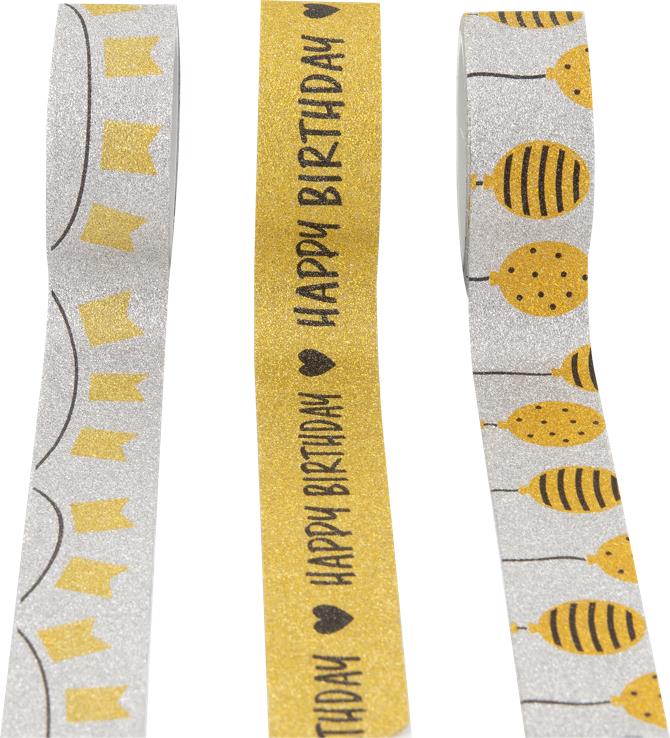 STYLEX Deko - Klebeband "Glitter", 6 Rollen Washi Tape von Spielzeughafen