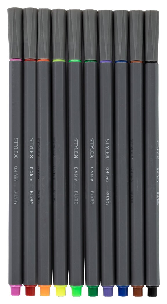 STYLEX Fineliner, 10 Stück, sortiert im Etui von Spielzeughafen