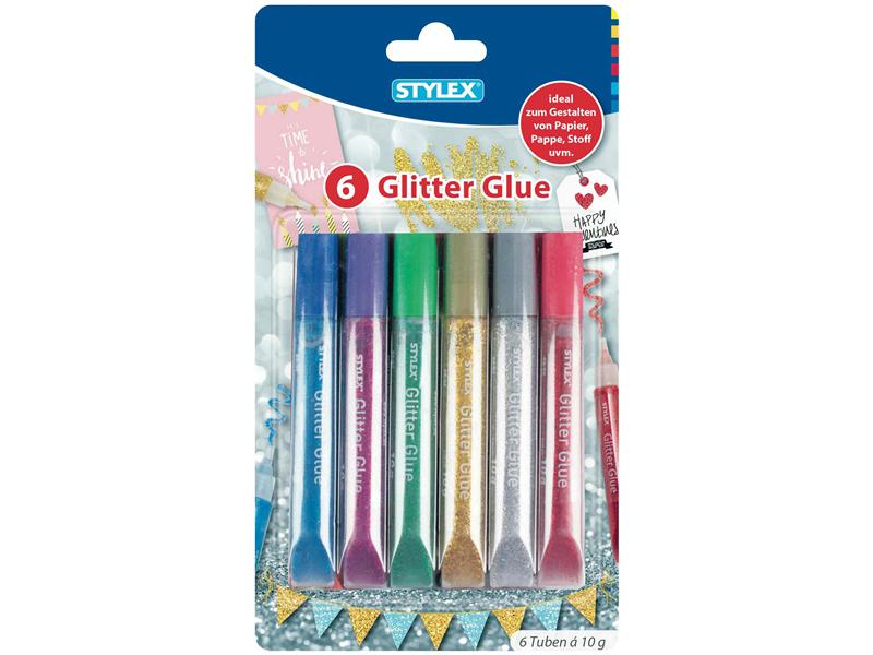 STYLEX Glitter Glue, 6 Tuben à 10 g von Spielzeughafen