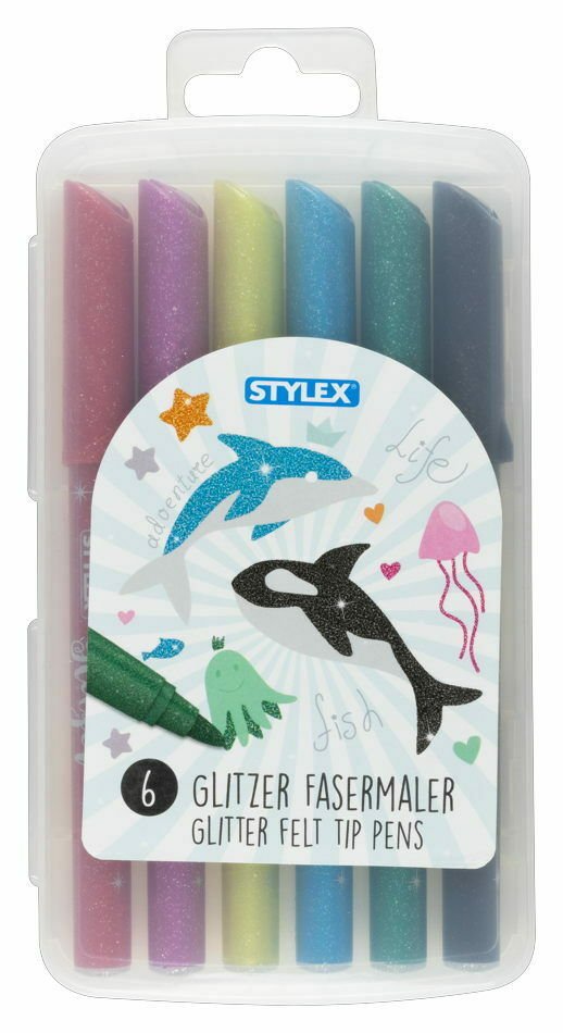 STYLEX Glitzer Fasermaler, 6 Stück von Spielzeughafen