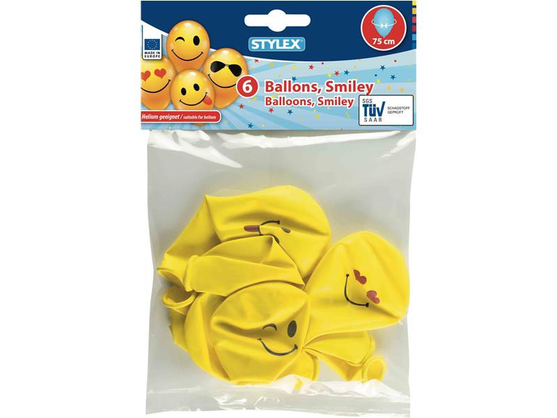STYLEX Luftballons, Smiley, 6er Beutel von Spielzeughafen
