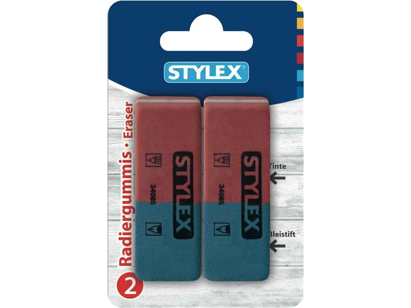 STYLEX Radiergummi, für Tinte, Blei - und Buntstifte, 2 Stück von Spielzeughafen