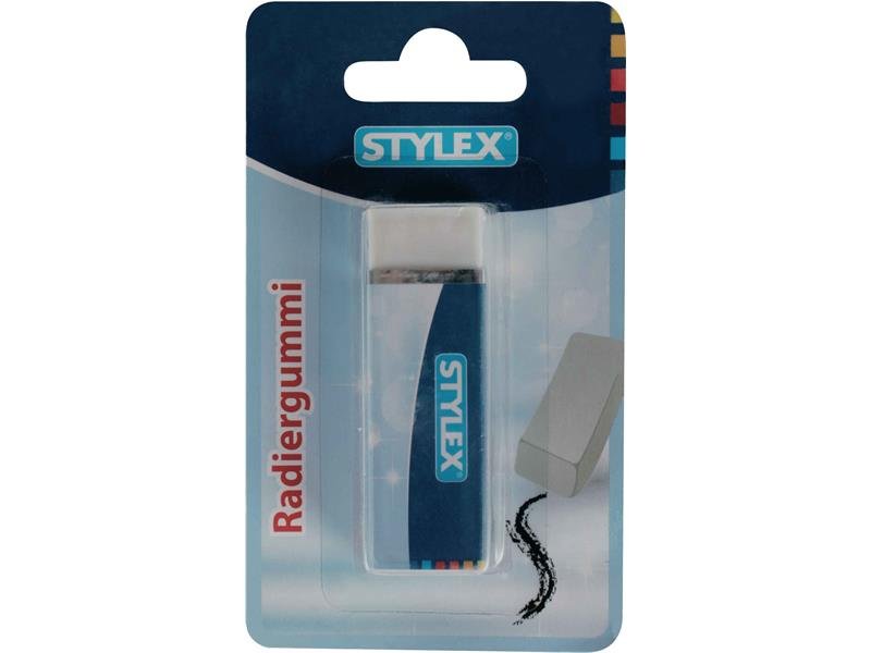 STYLEX Radiergummi, weiß, mit Pappbanderole von Spielzeughafen