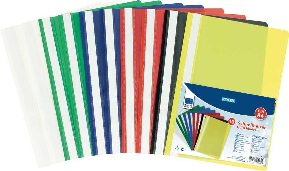 STYLEX Schnellhefter, PP, 10 Stück, farbig sortiert von Spielzeughafen