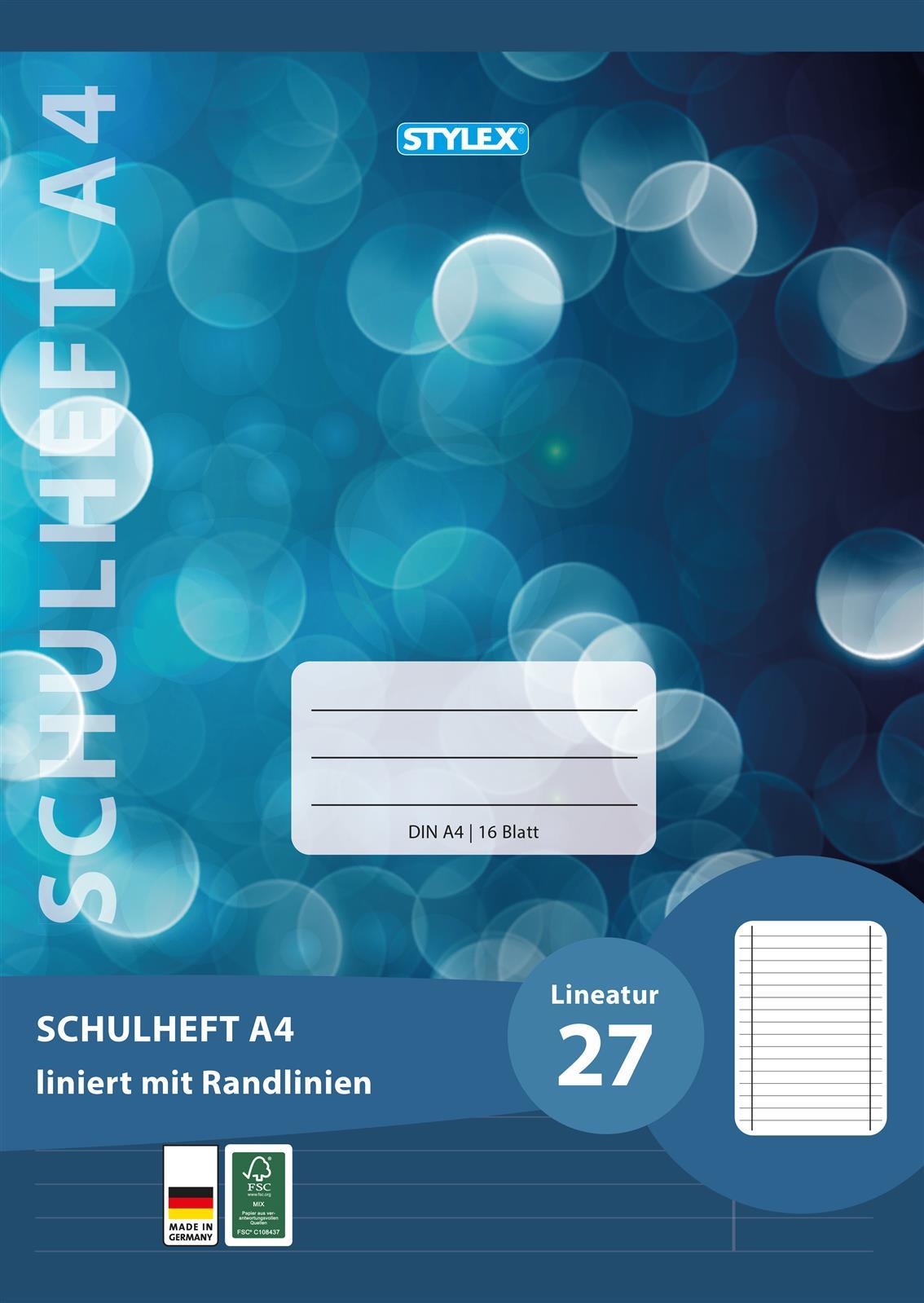 STYLEX Schulheft, Liniert DIN A4 von Spielzeughafen