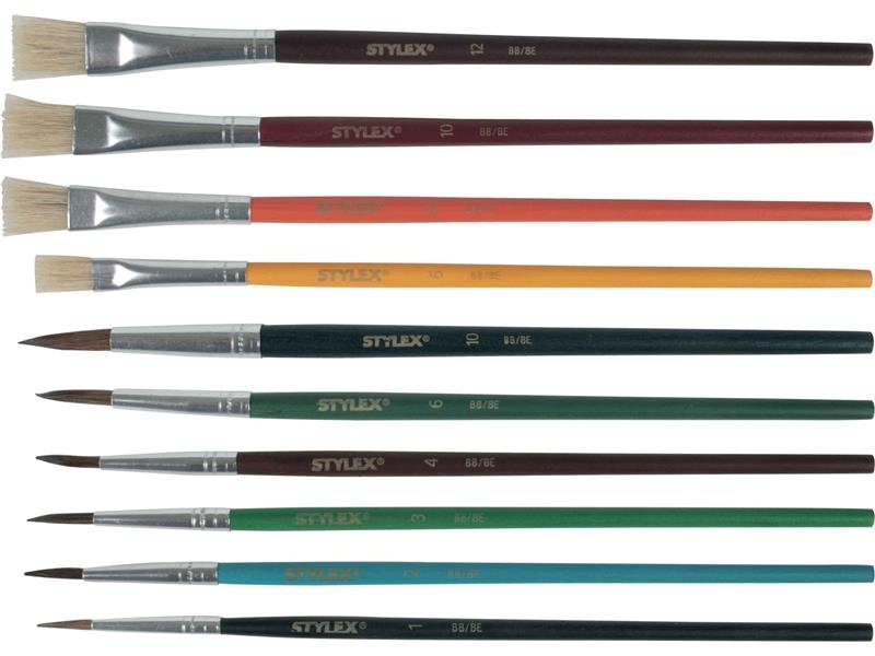 STYLEX Schulmalpinselset, 10 - teilig von Spielzeughafen