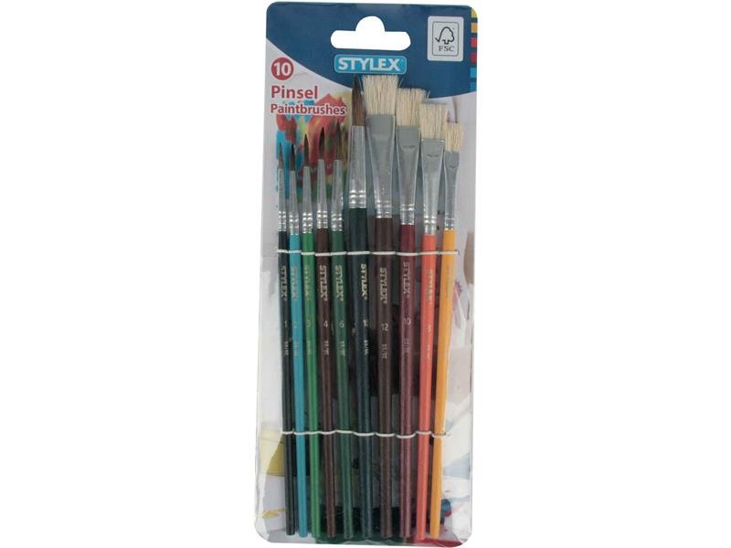 STYLEX Schulmalpinselset, 10 - teilig von Spielzeughafen