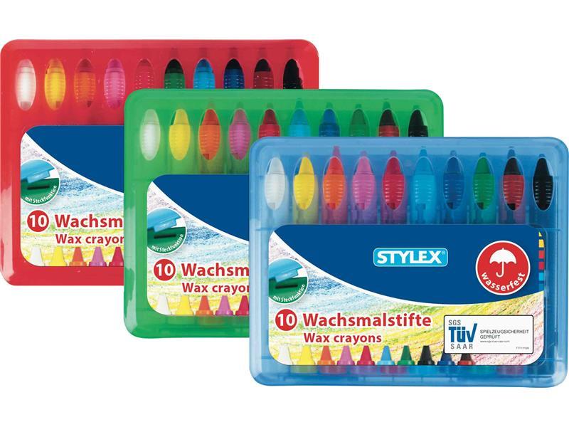 STYLEX Wachsmalstifte, wasserfest, 10 Stück von Spielzeughafen