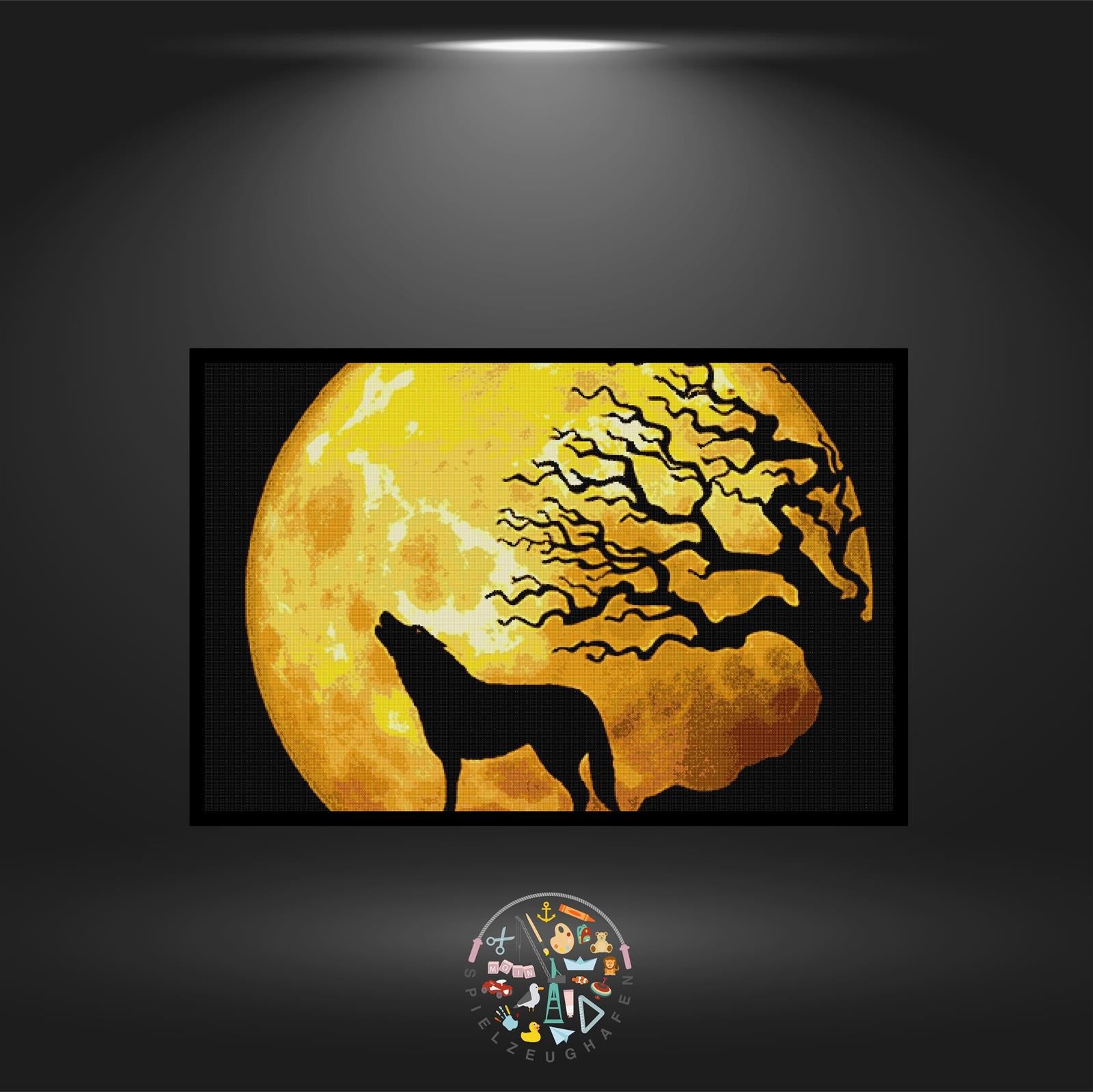 Wolf and moon - Quadratisch von Spielzeughafen