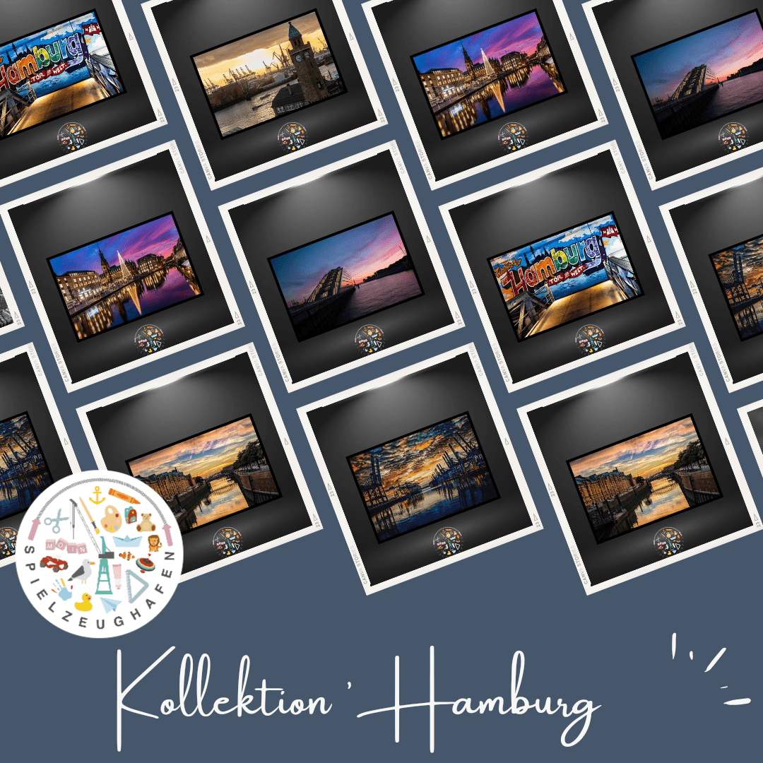 Diamond Painting Hamburg - Bilder aus Hamburg mit eckigen Steinen - Spielzeughafen