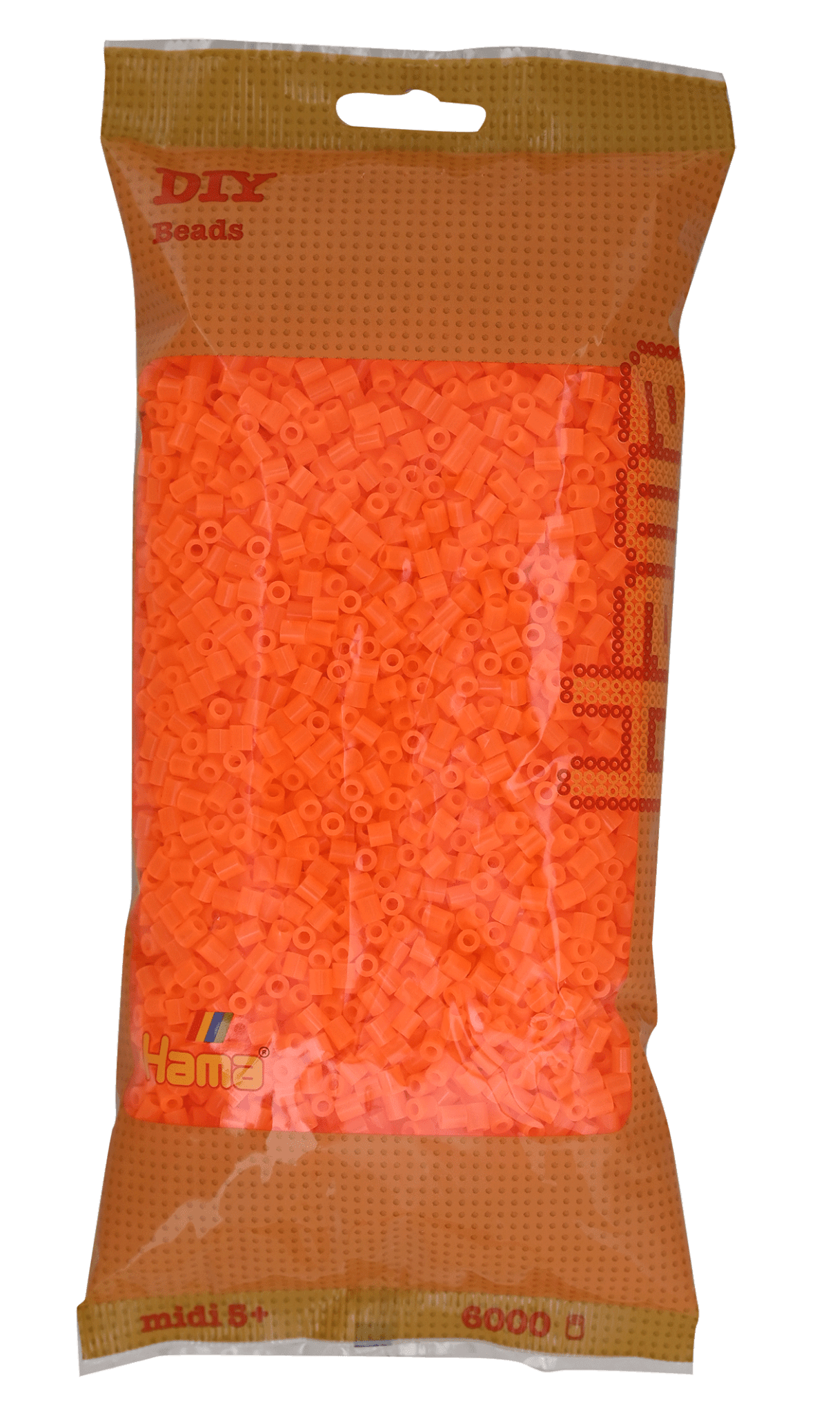 6000 Hama Midi Bügelperlen - Neon - Orange von Spielzeughafen