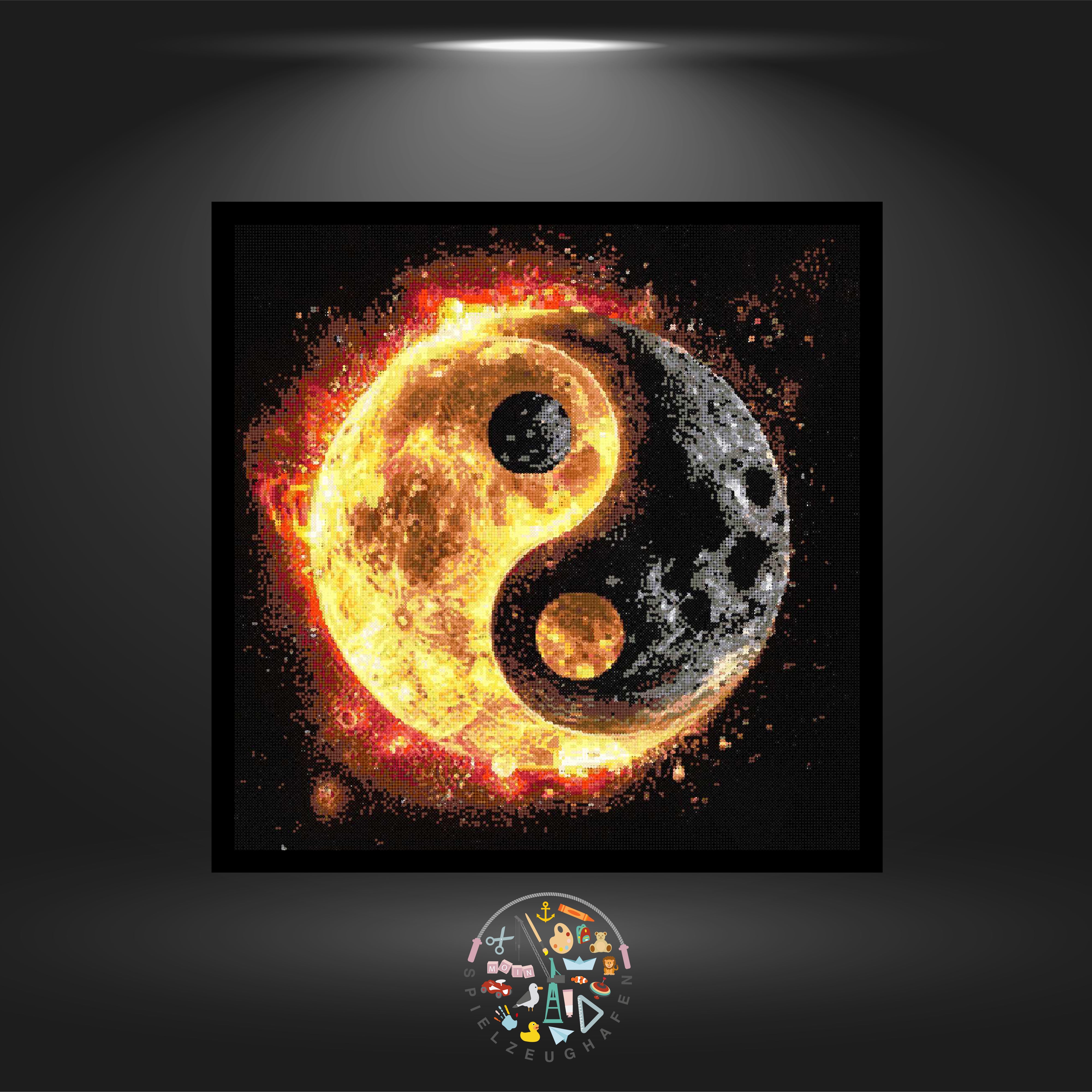 Yin Yang Fire - Strass rund