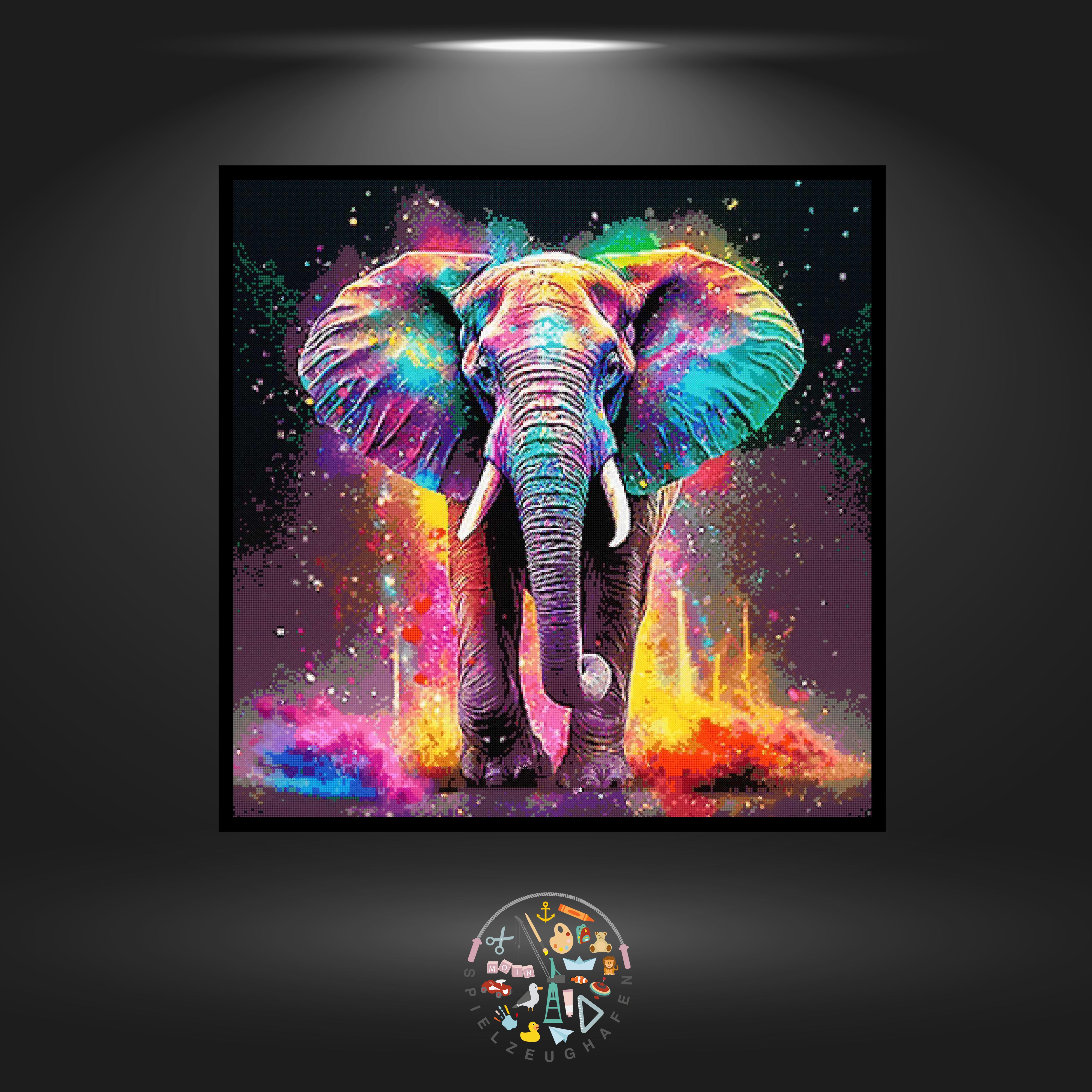 Elefant 'Rainbow' - Strass rund