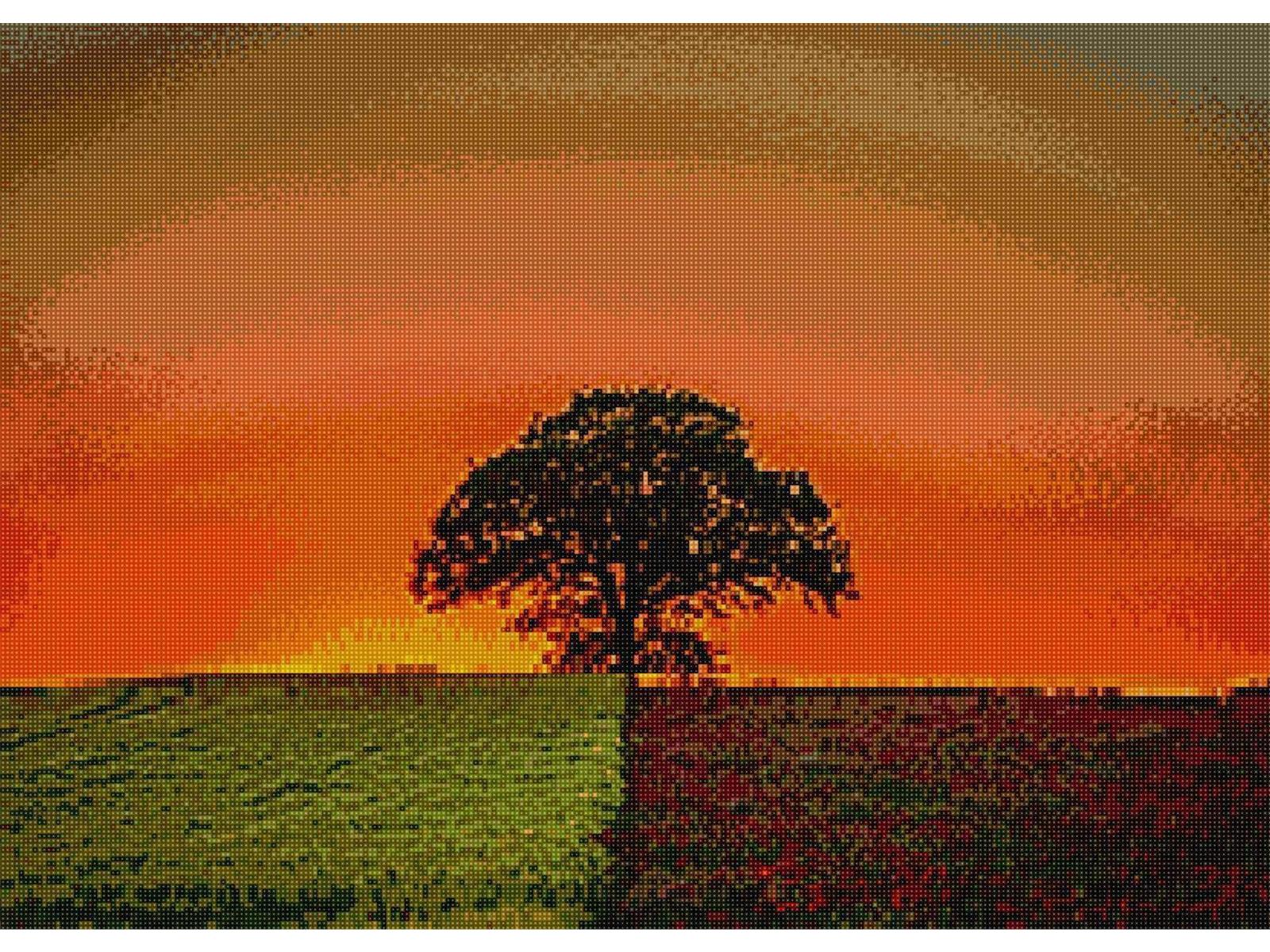 'Baum im Abendlicht' - Quadratisch (exklusiv) von Spielzeughafen