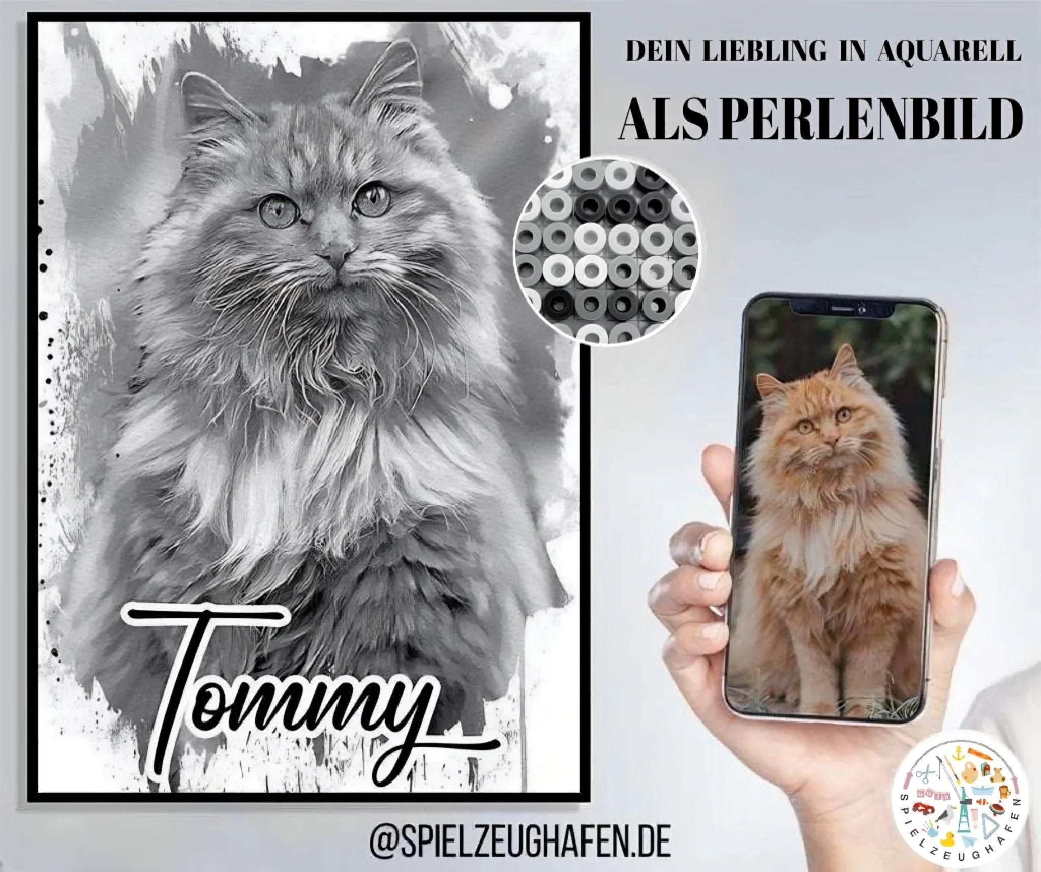 Dein Liebling - als Aquarell Bügelperlen Painting von Spielzeughafen