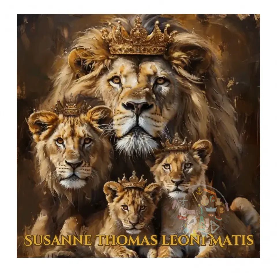 Diamond Painting personalisiertes Löwenbild mit Namen von Spielzeughafen