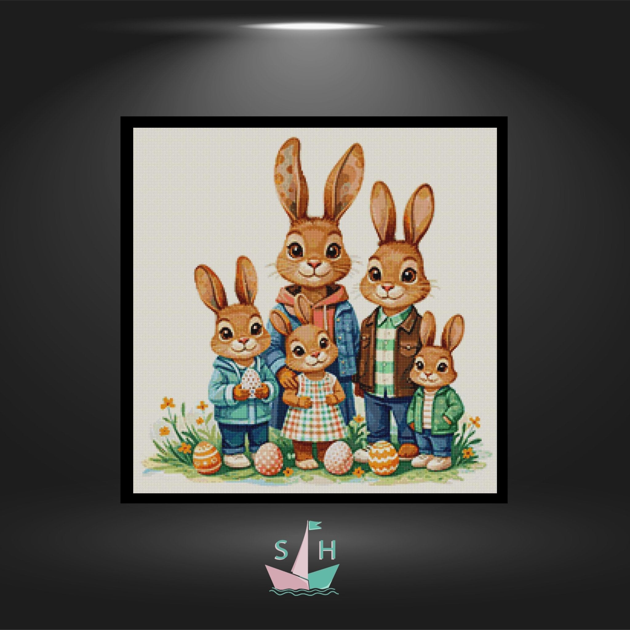 Familie Osterhase - Quadratisch von Spielzeughafen