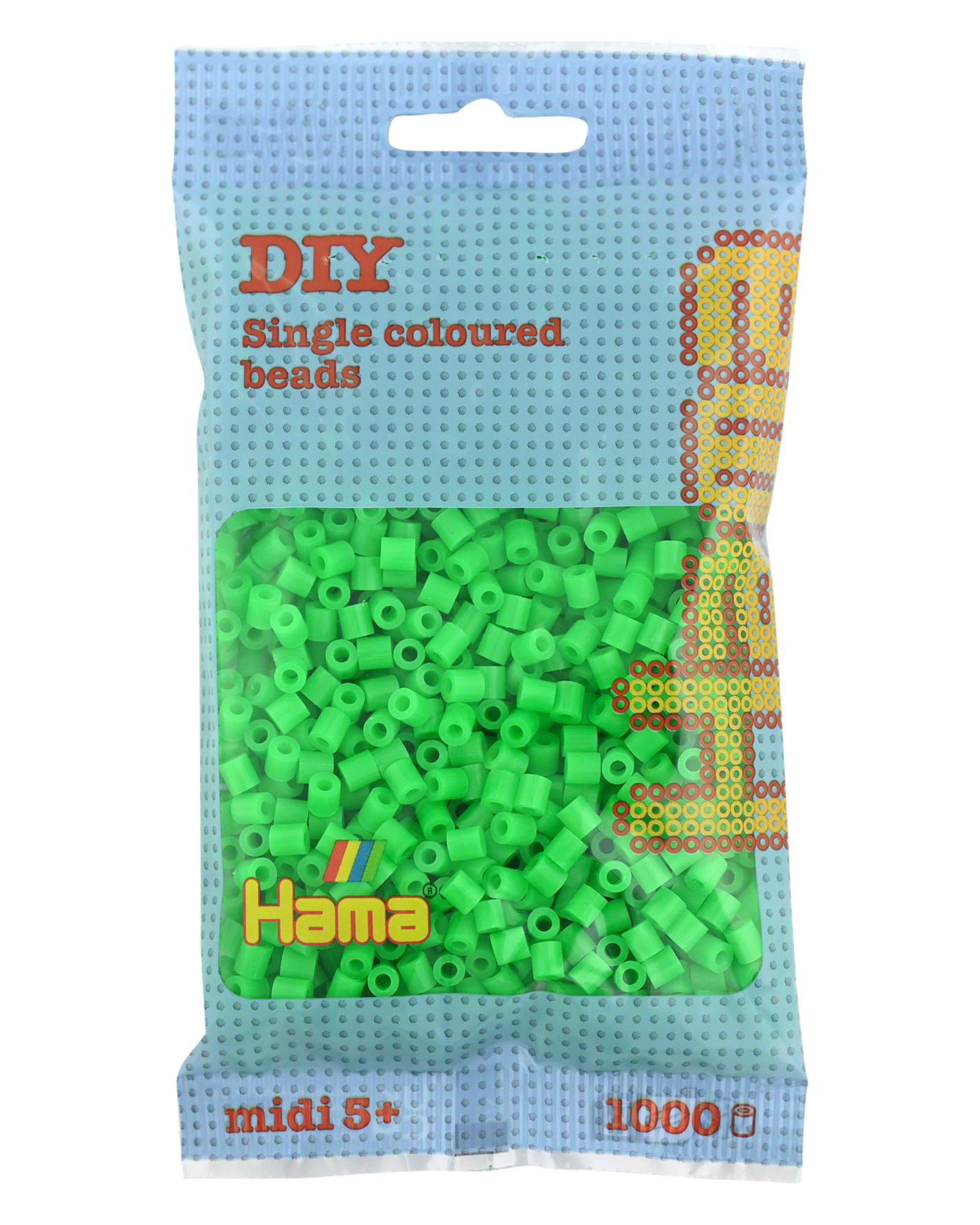 Hama Bügelperlen – Fluor - Grün, Midi 5 mm (1000 Stk) von Spielzeughafen