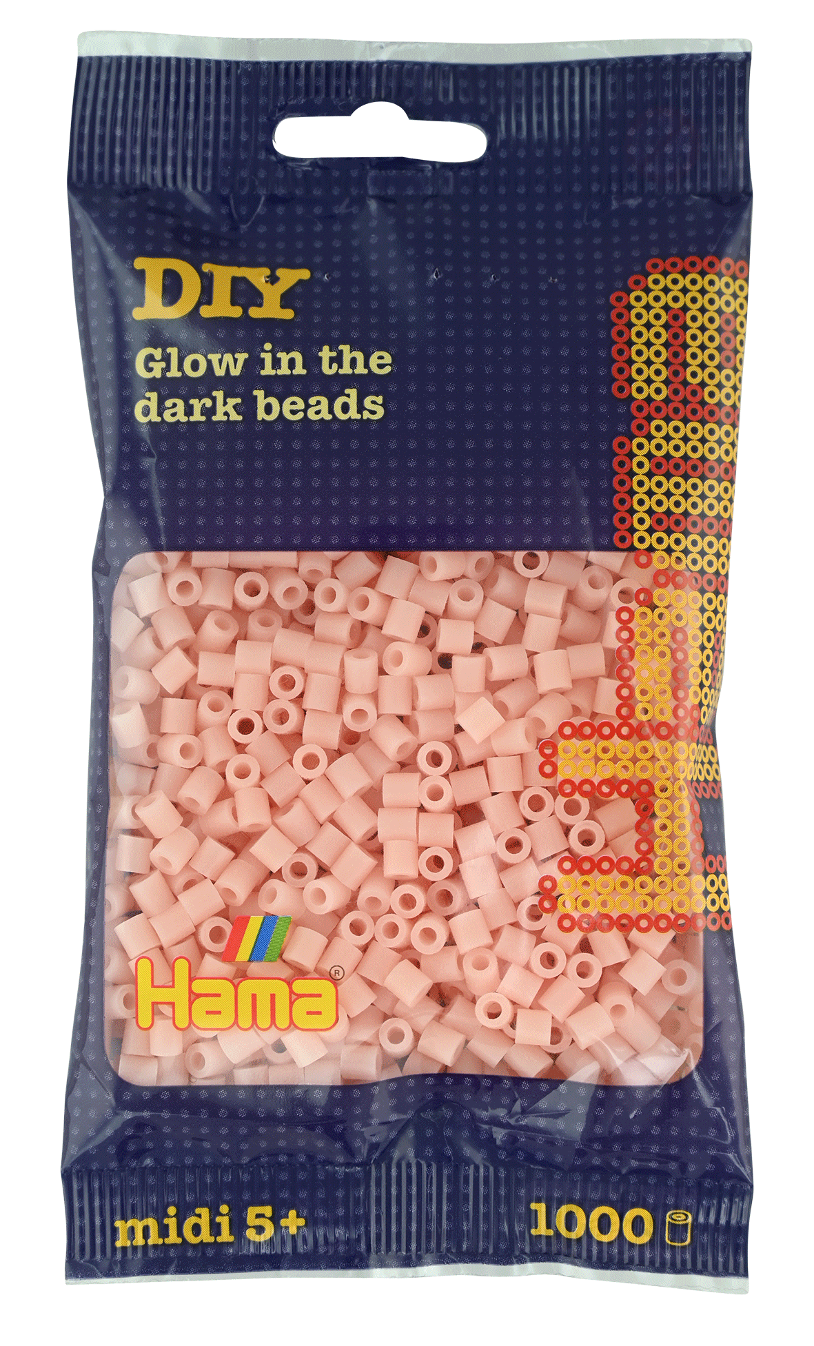 Hama Bügelperlen – Leucht - Rot (nachtleuchtend), Midi 5 mm (1000 Stk) von Spielzeughafen