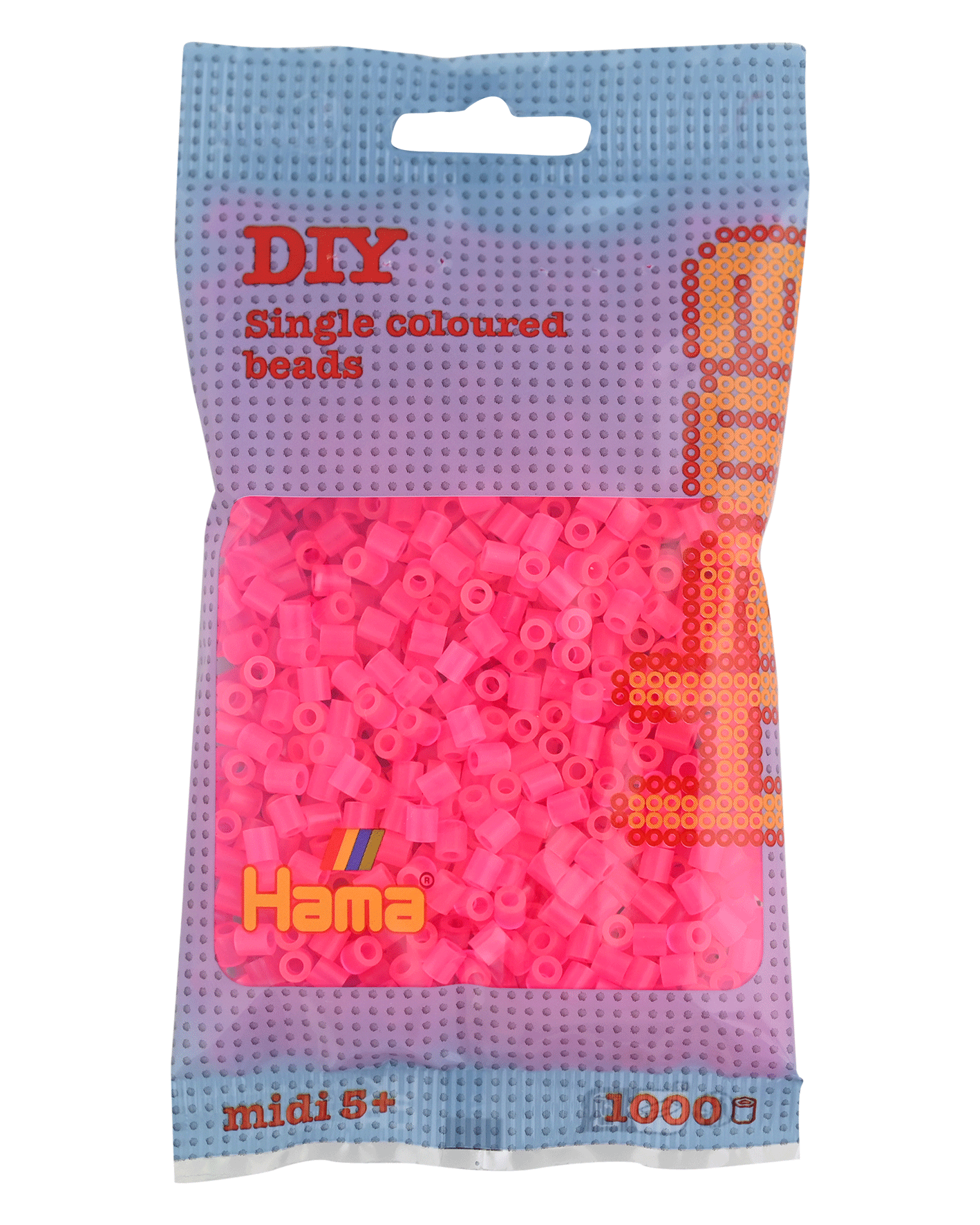 Hama Bügelperlen – Neon - Fuchsia, Midi 5 mm (1000 Stk) von Spielzeughafen