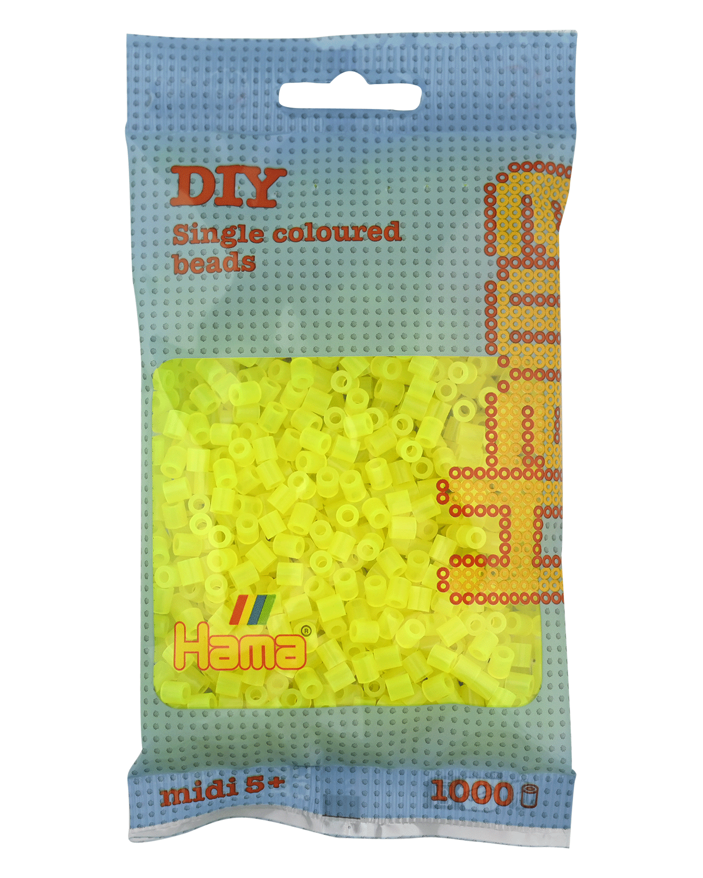 Hama Bügelperlen – Neon - Gelb, Midi 5 mm (1000 Stk) von Spielzeughafen