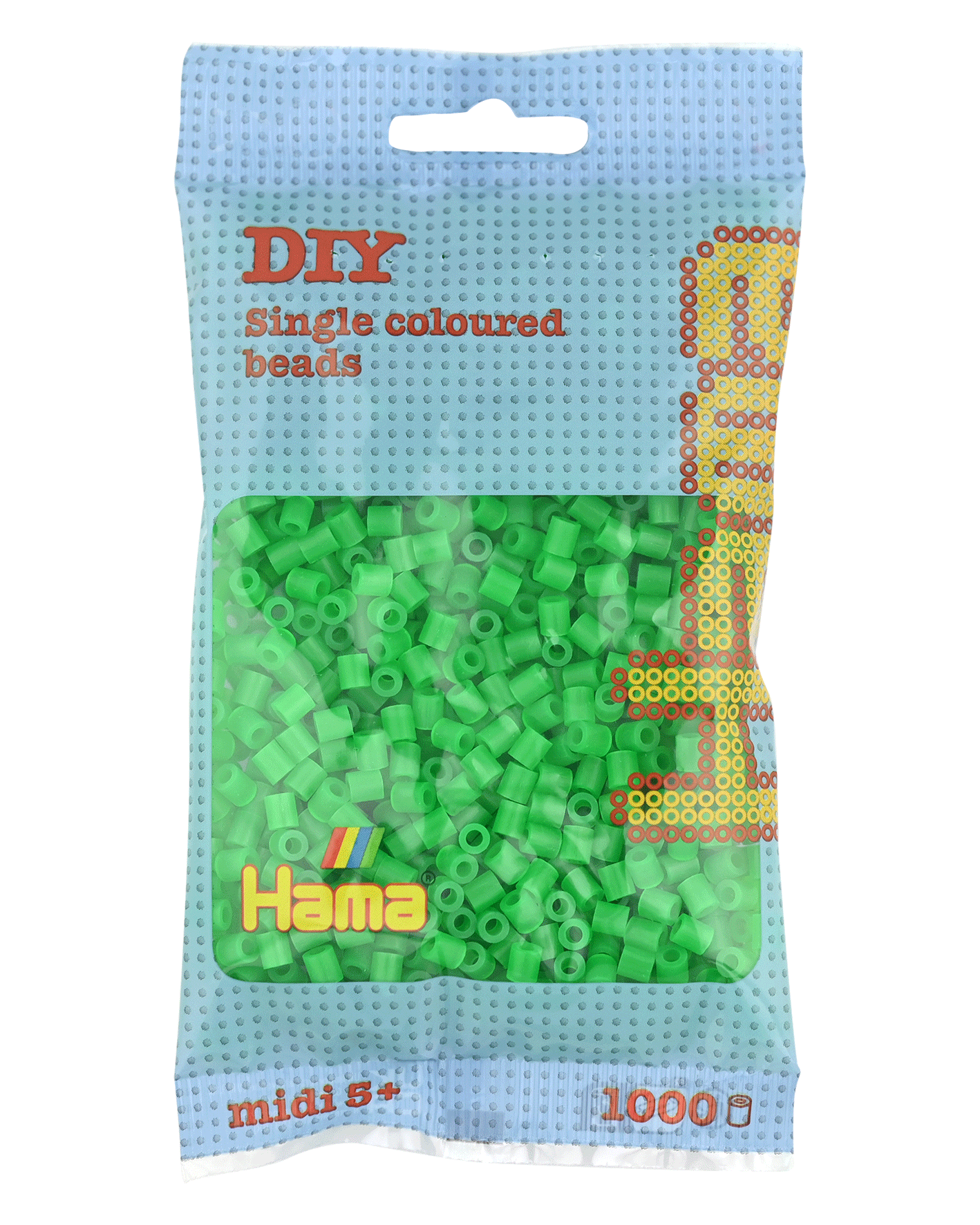 Hama Bügelperlen – Neon - Grün, Midi 5 mm (1000 Stk) von Spielzeughafen