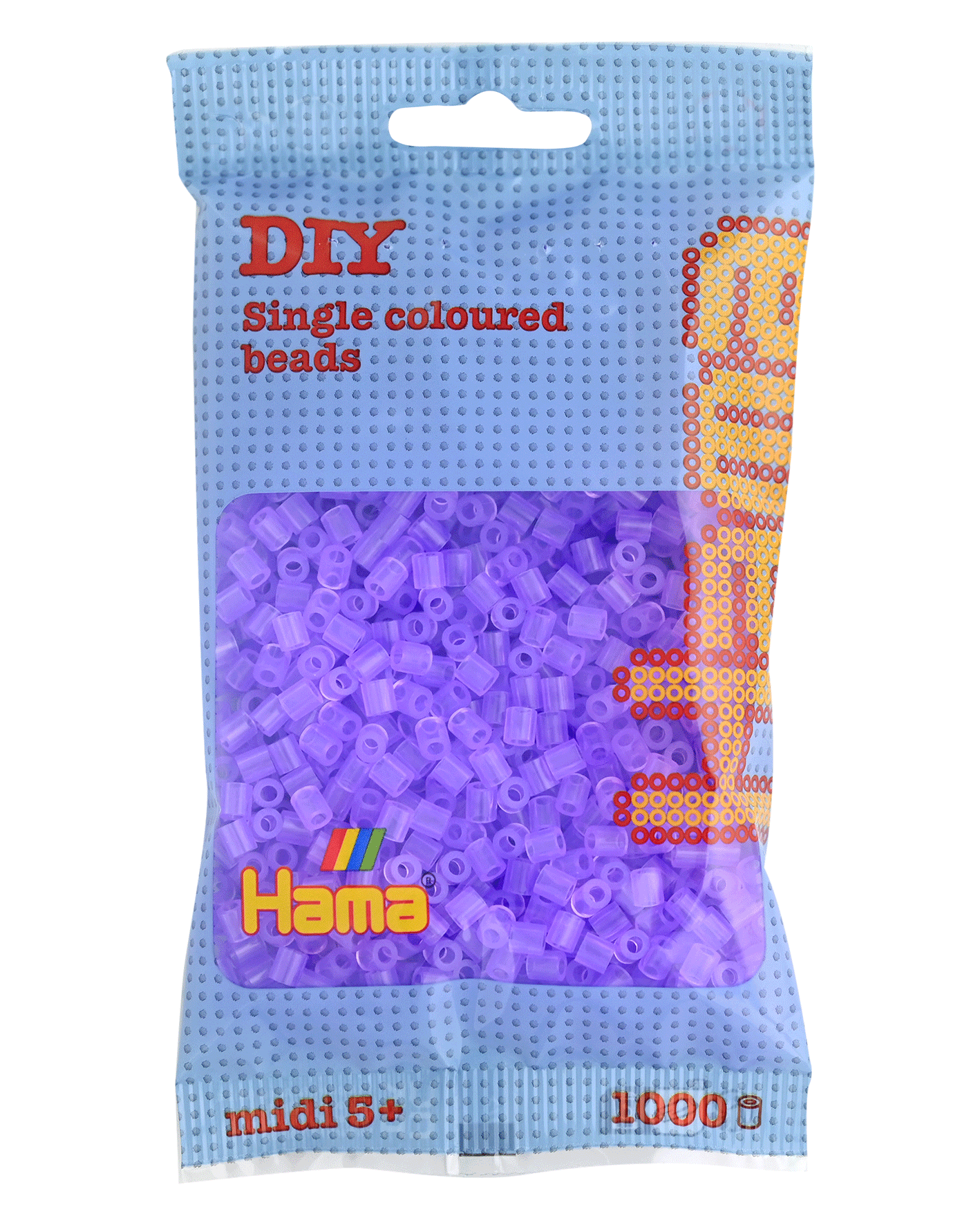 Hama Bügelperlen – Transparent - Flieder, Midi 5 mm (1000 Stk) von Spielzeughafen
