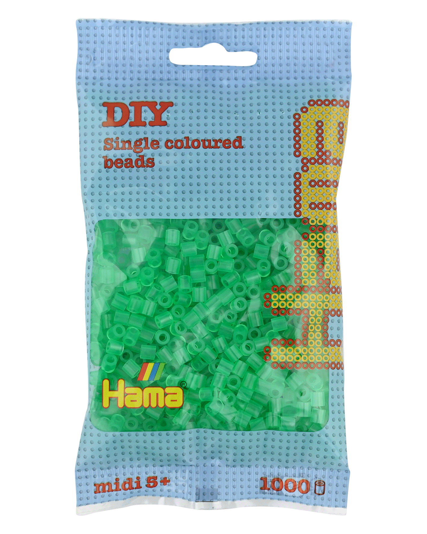 Hama Bügelperlen – Transparent - Grün, Midi 5 mm (1000 Stk) von Spielzeughafen