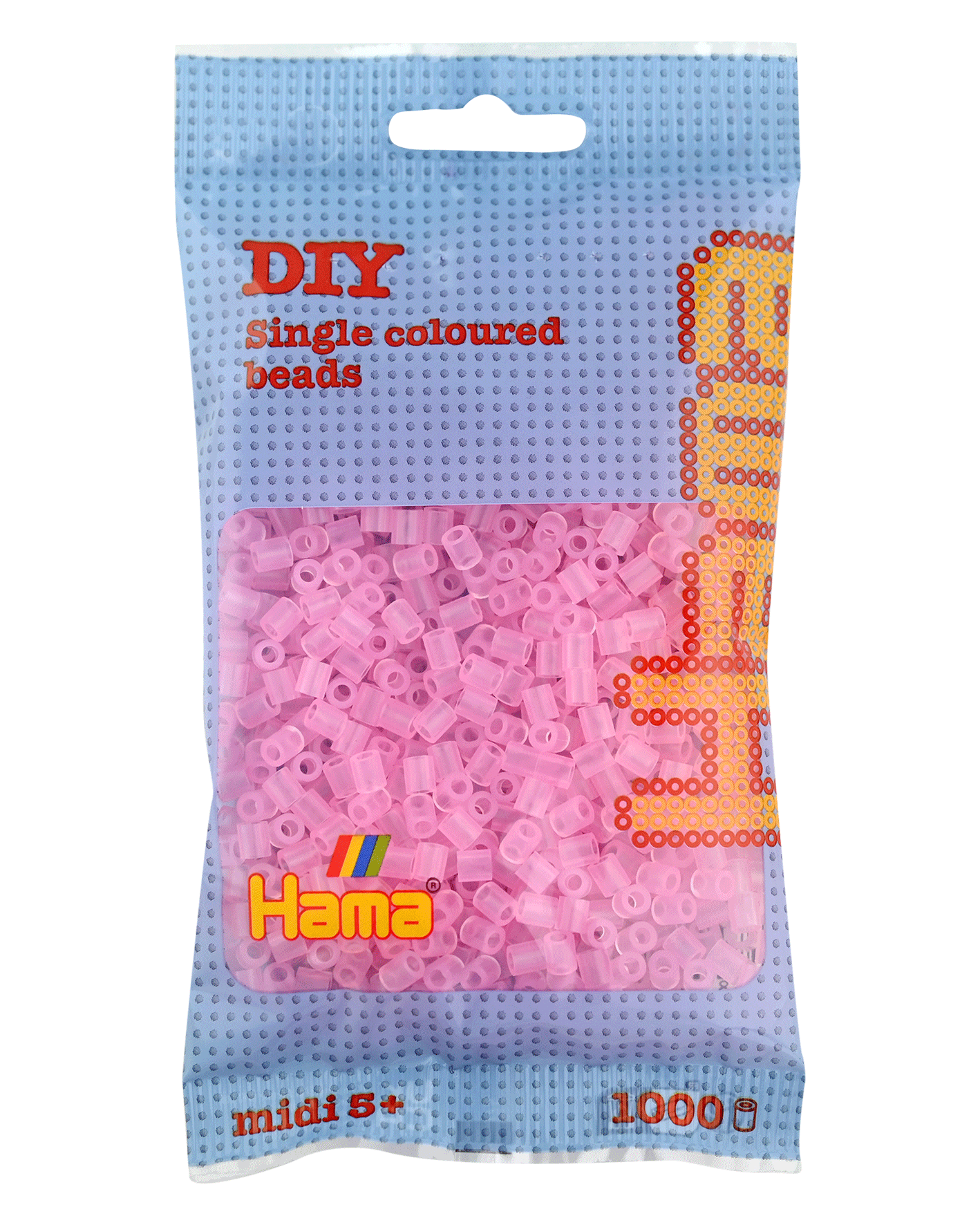 Hama Bügelperlen – Transparent - Pink, Midi 5 mm (1000 Stk) von Spielzeughafen