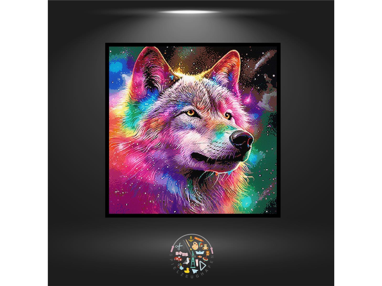 Wolf 'Rainbow' - Strass rund